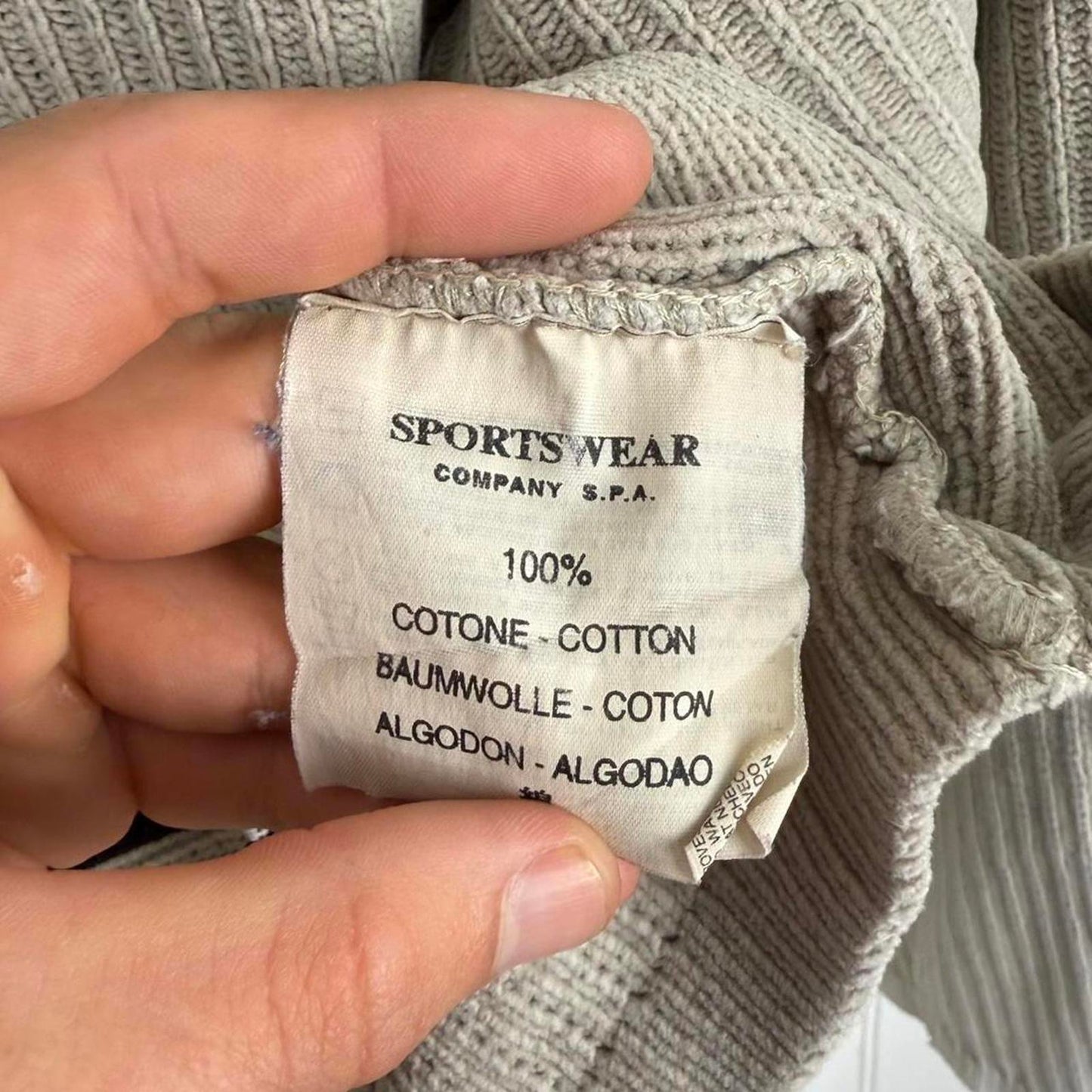Stone Island Full-Zip Ribbed Knit Jacket Beige (M/L)