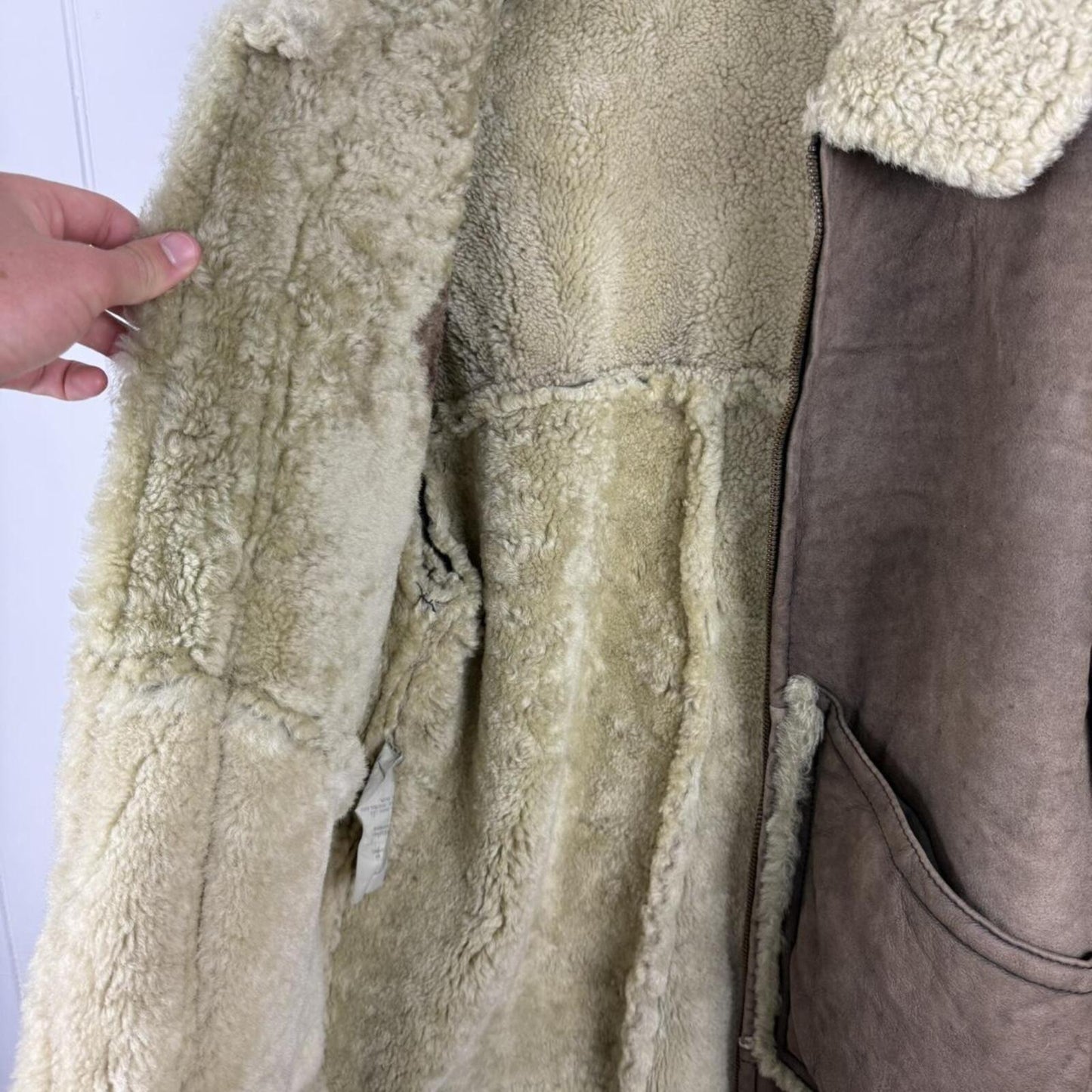 Stone Island 1994 Shearling Sheepskin Flight Jacket (M)