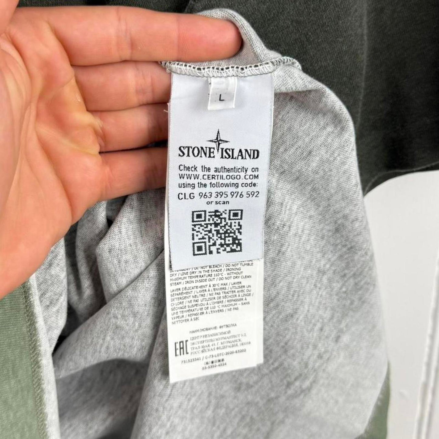 Stone Island Garment Dyed Compass Tee Green (L)