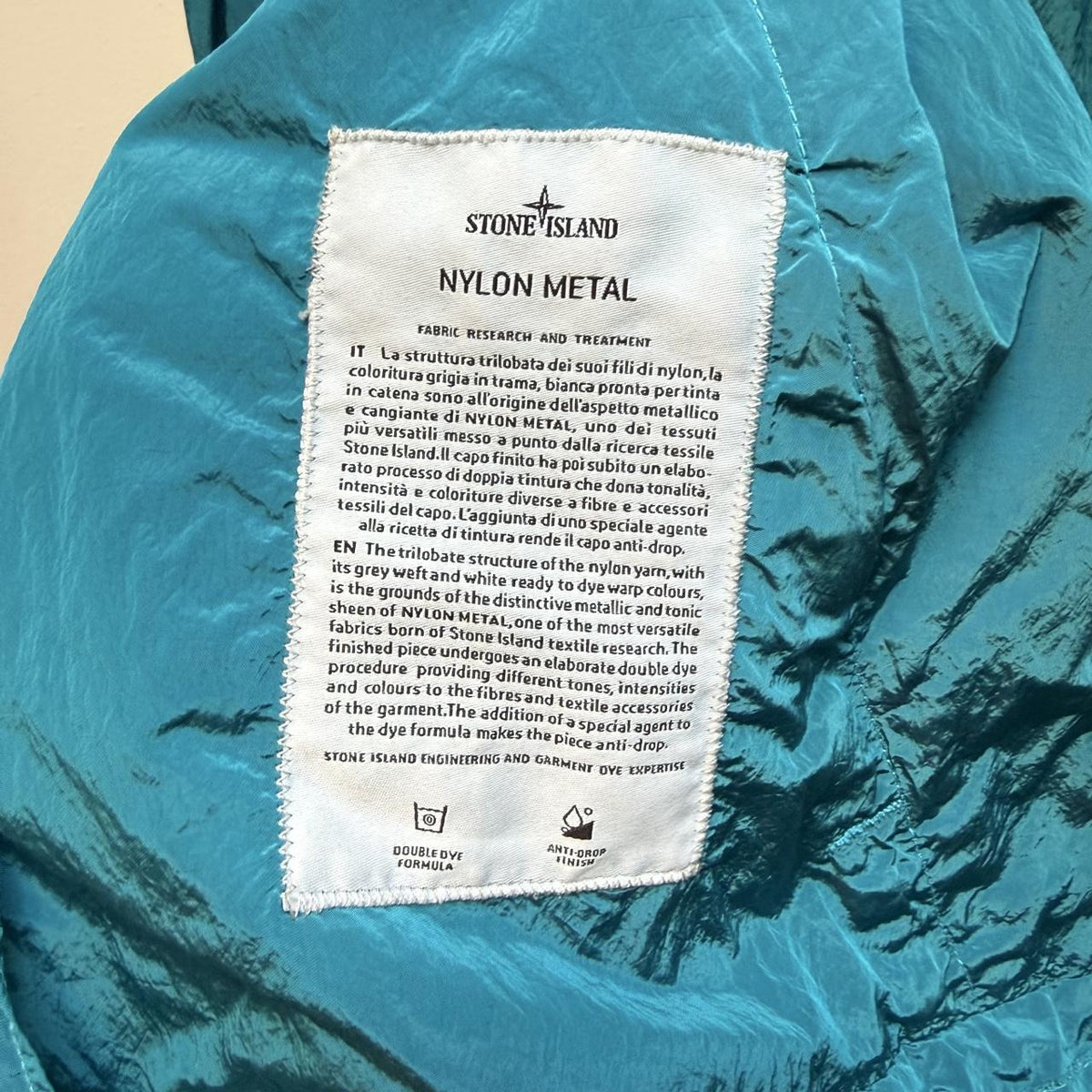 Stone Island Nylon Metal Hooded Jacket – Turquoise Blue (XL)