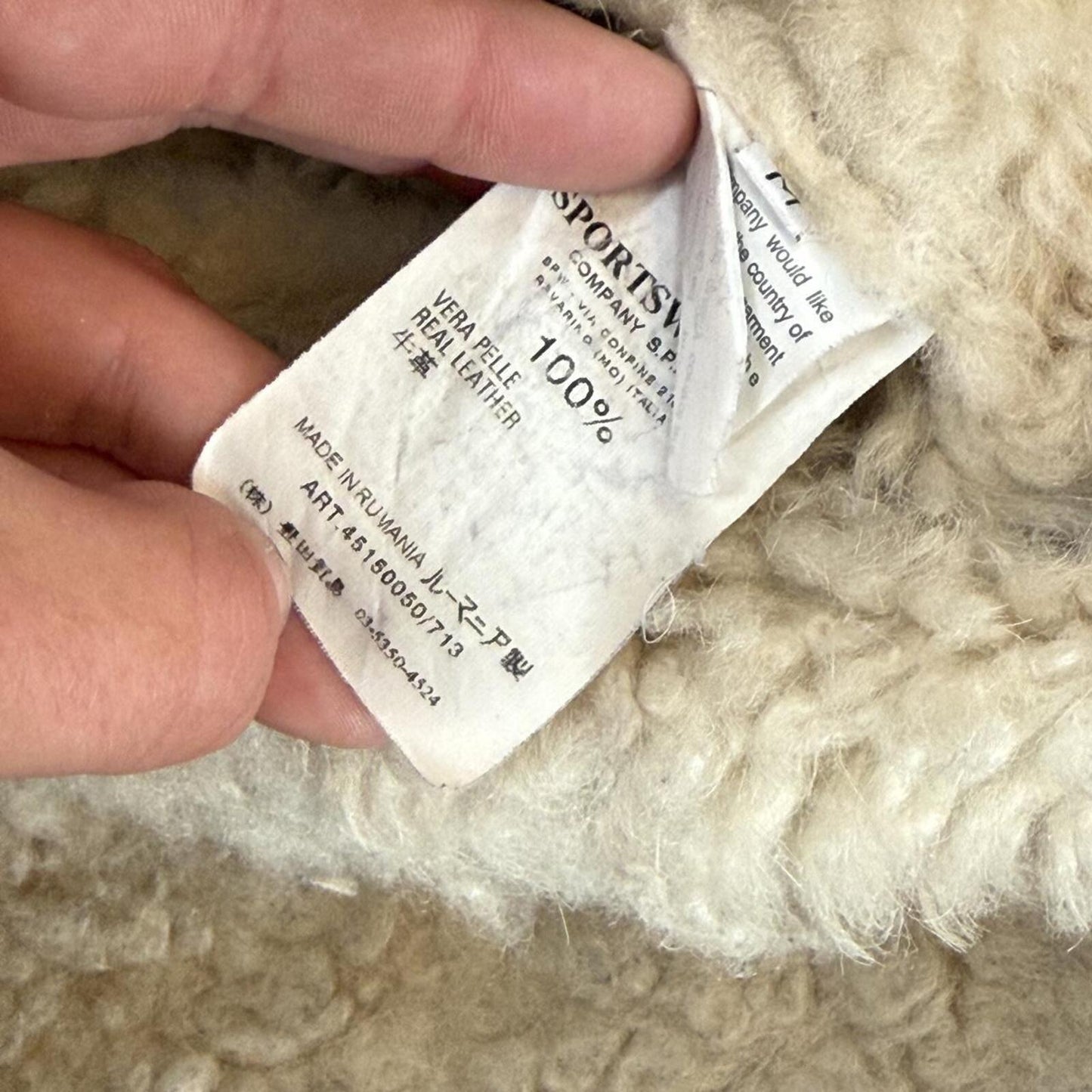 2006 Stone Island Hand Painted Leather Jacket Cream (M)