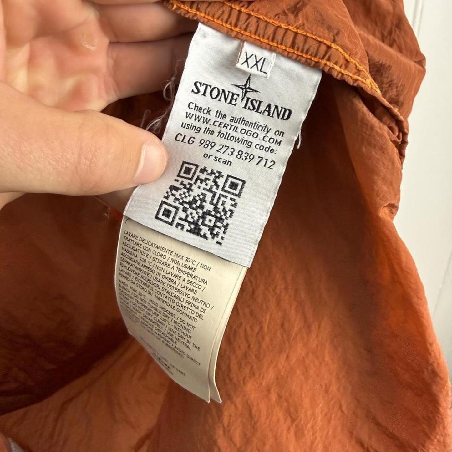 Stone Island Nylon Metal Hooded Jacket Orange (XXL)