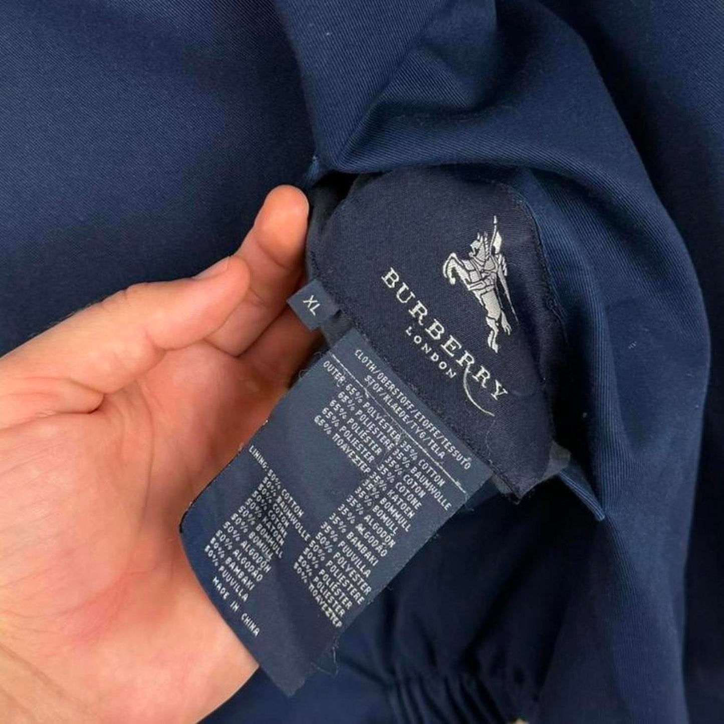 Vintage Burberry Reversible Nova Check Jacket in Navy (XL)
