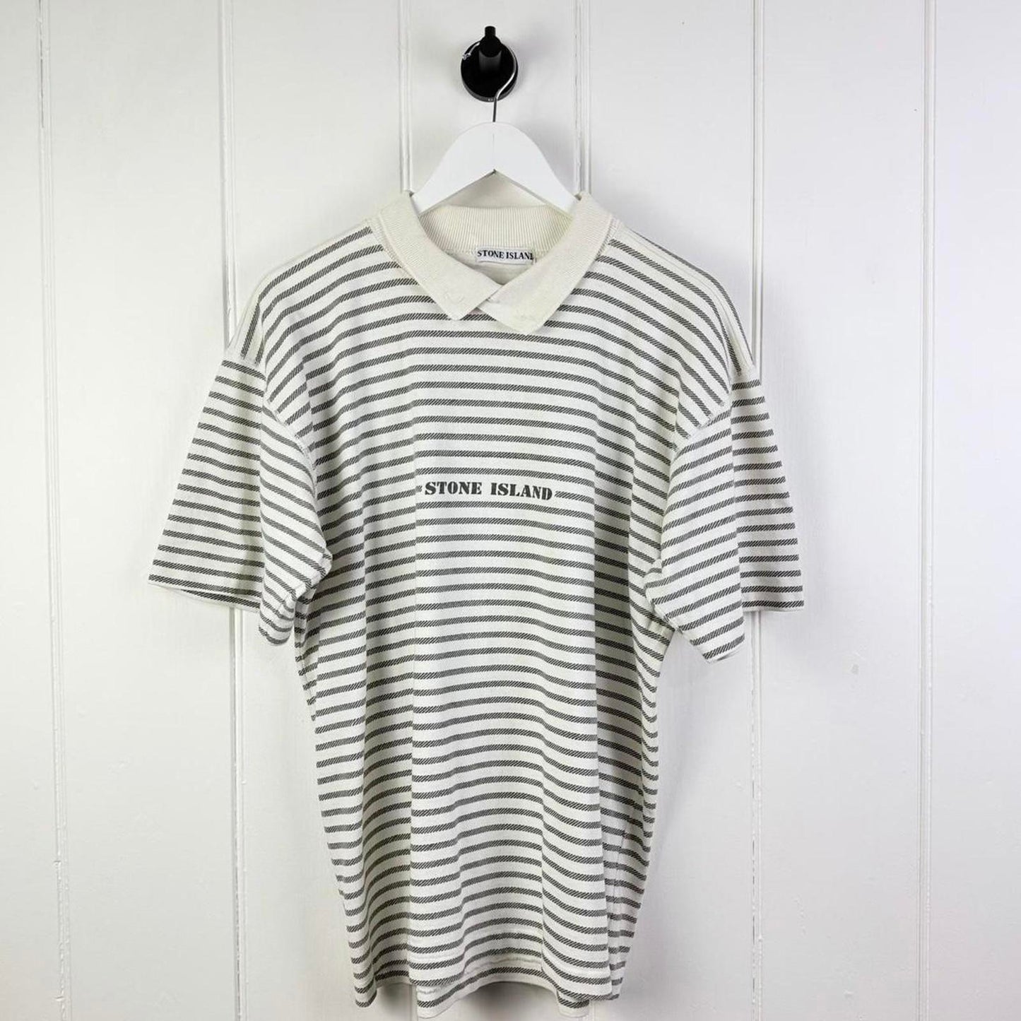 80’s Stone Island Striped Polo Shirt (M)