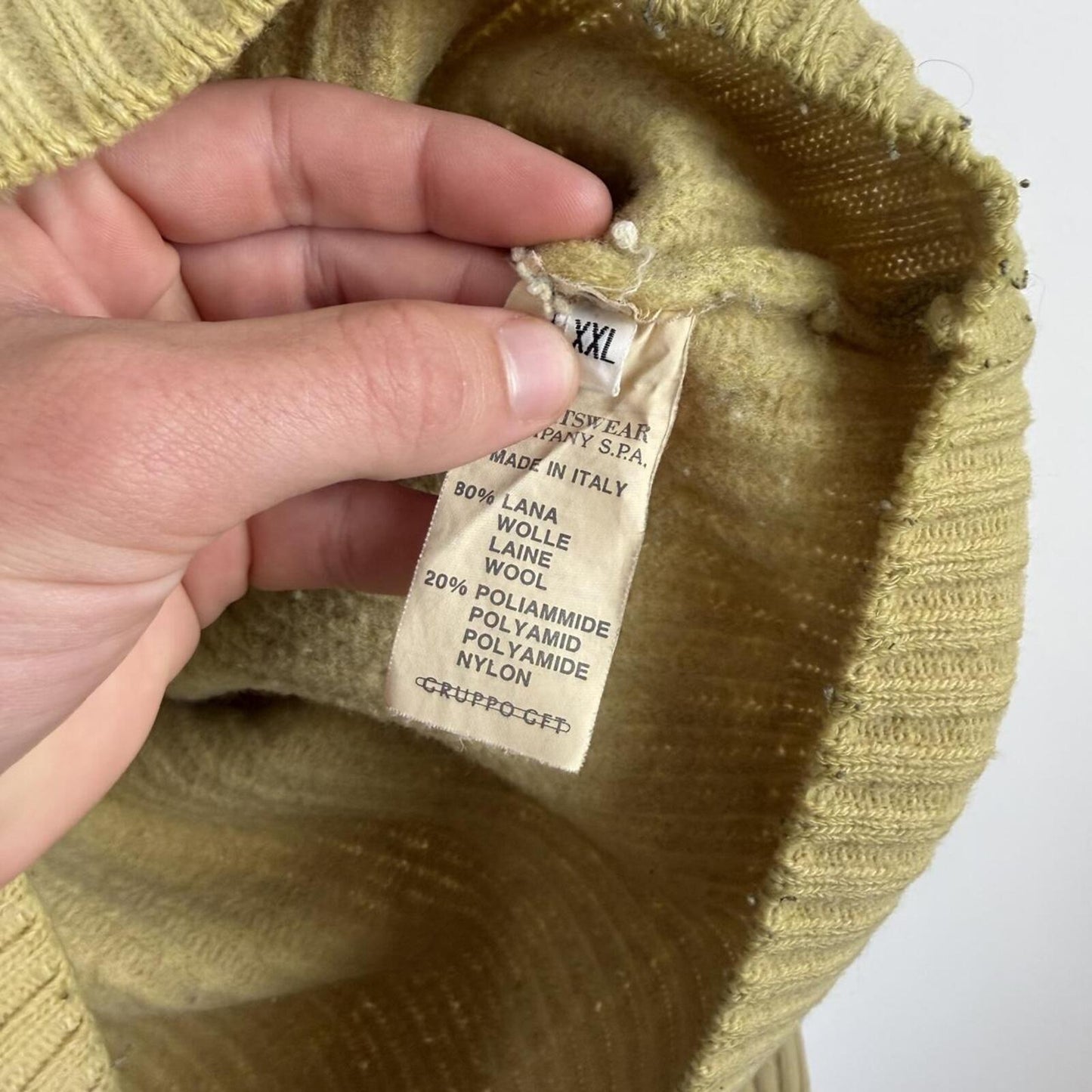 Stone Island Ribbed Wool Blend Knit Jumper Beige (M/L)