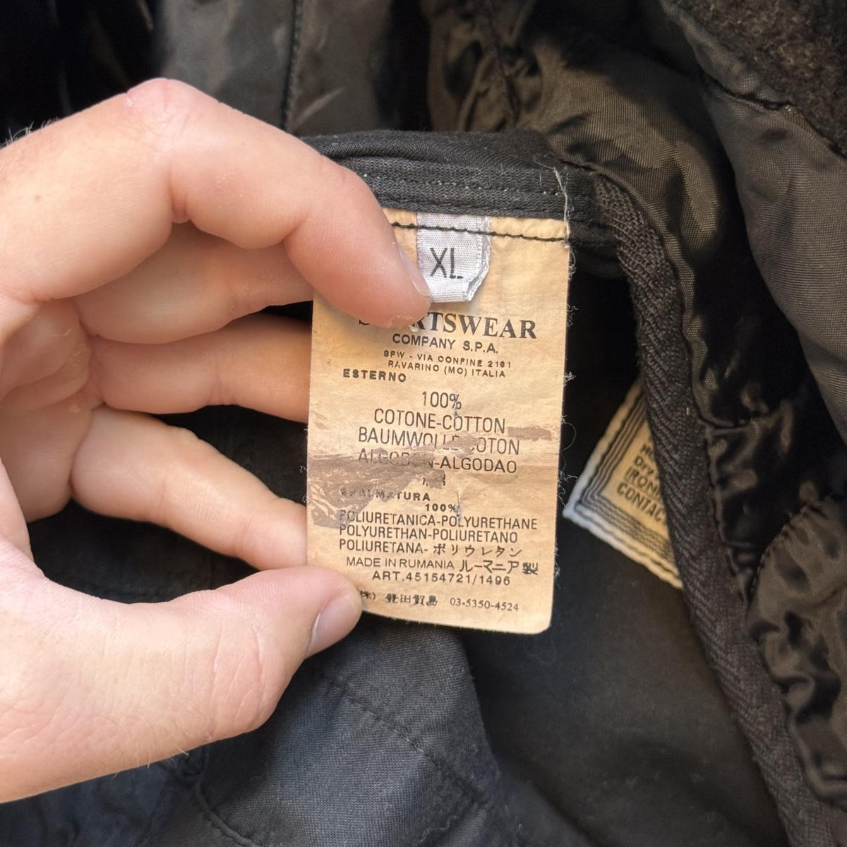 Early 00s Stone Island Dutch Rope Raso Gommato Hooded Jacket (XL)