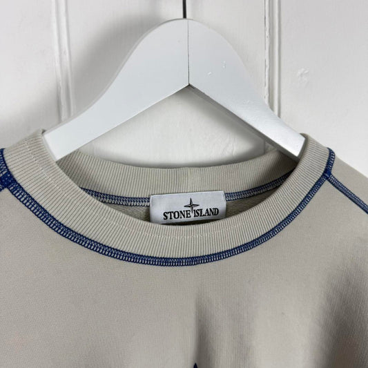 Stone Island Logo Crewneck Sweatshirt Cream (L)
