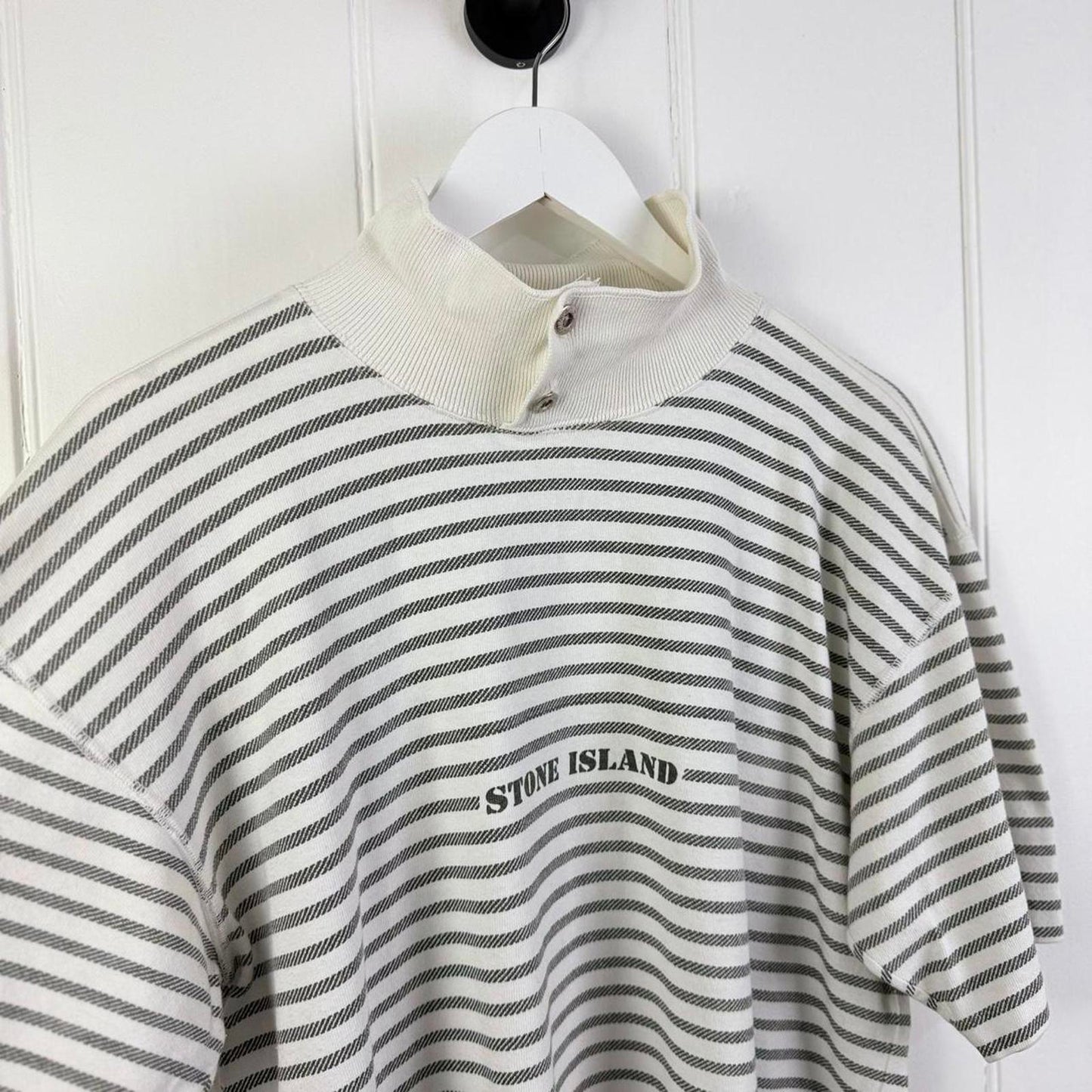 80’s Stone Island Striped Polo Shirt (M)