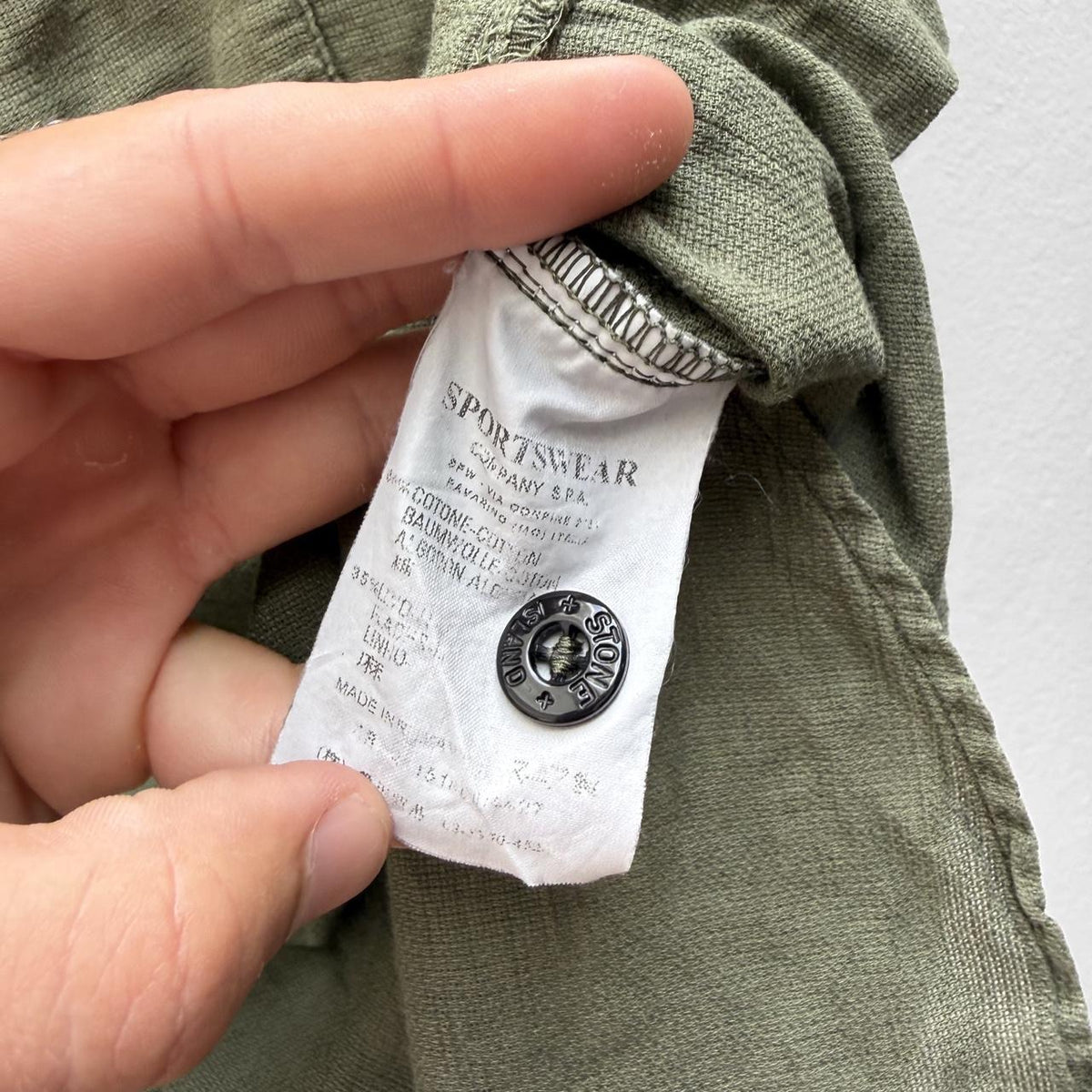 00s Stone Island Script Logo Linen Shirt (M)