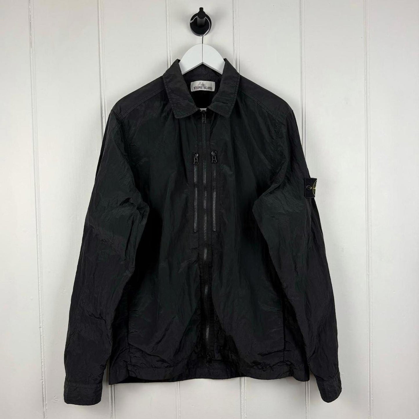 Stone Island Nylon Metal Over Shirt in Black (L)
