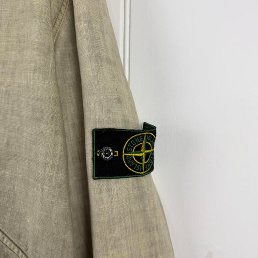 1999 Stone Island Lino Flax Jacket Green (XL)