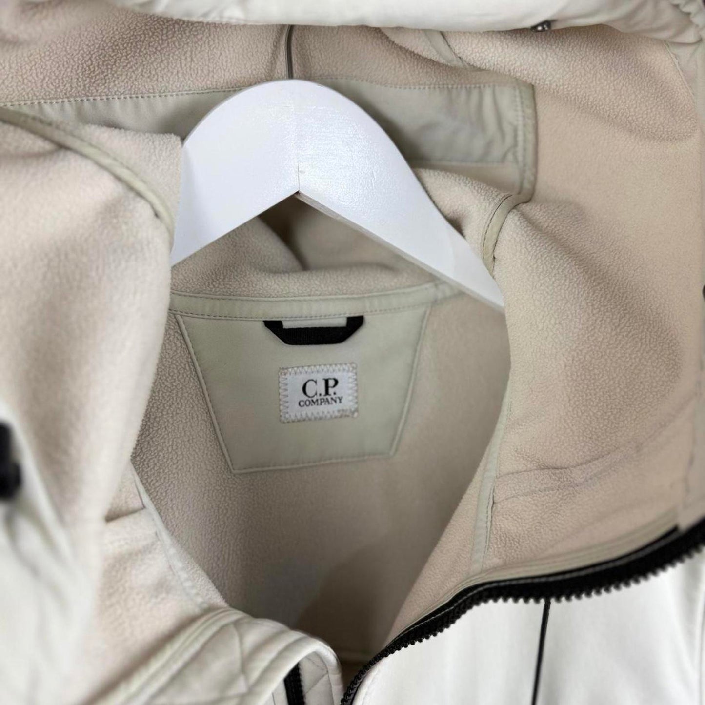 Cream CP Company Soft Shell Goggle Jacket (M)