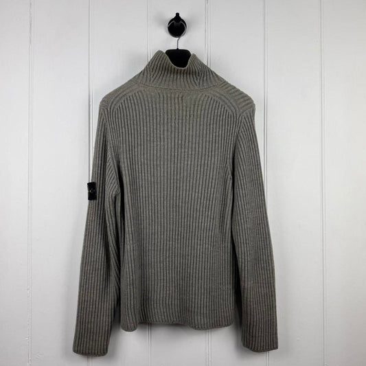 Stone Island Ribbed Knit Quarter Zip Jumper (M)