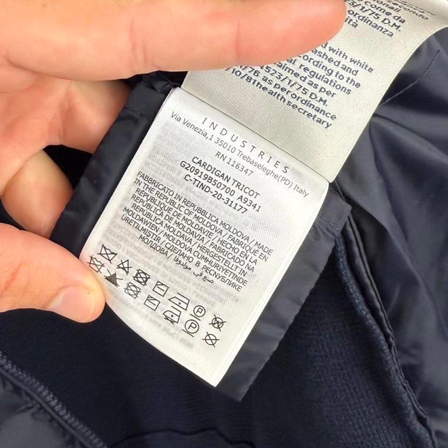 Navy Blue Moncler Tricot Knit Jumper (L)