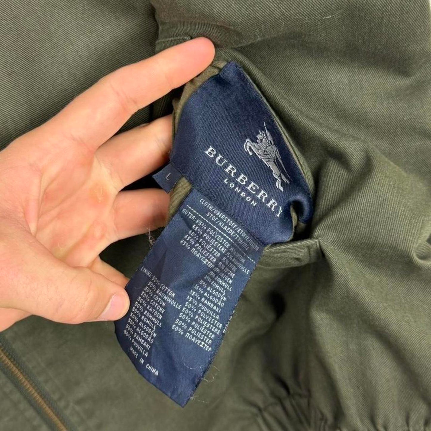 Vintage Burberry Reversible Harrington Jacket In Green (L)