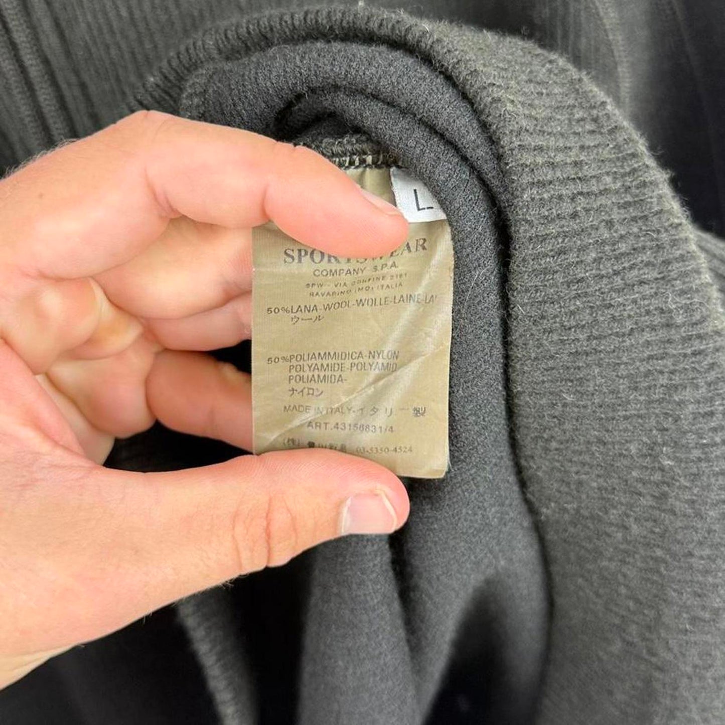 Mid 00s Khaki Green Stone Island Knit Jumper (L)