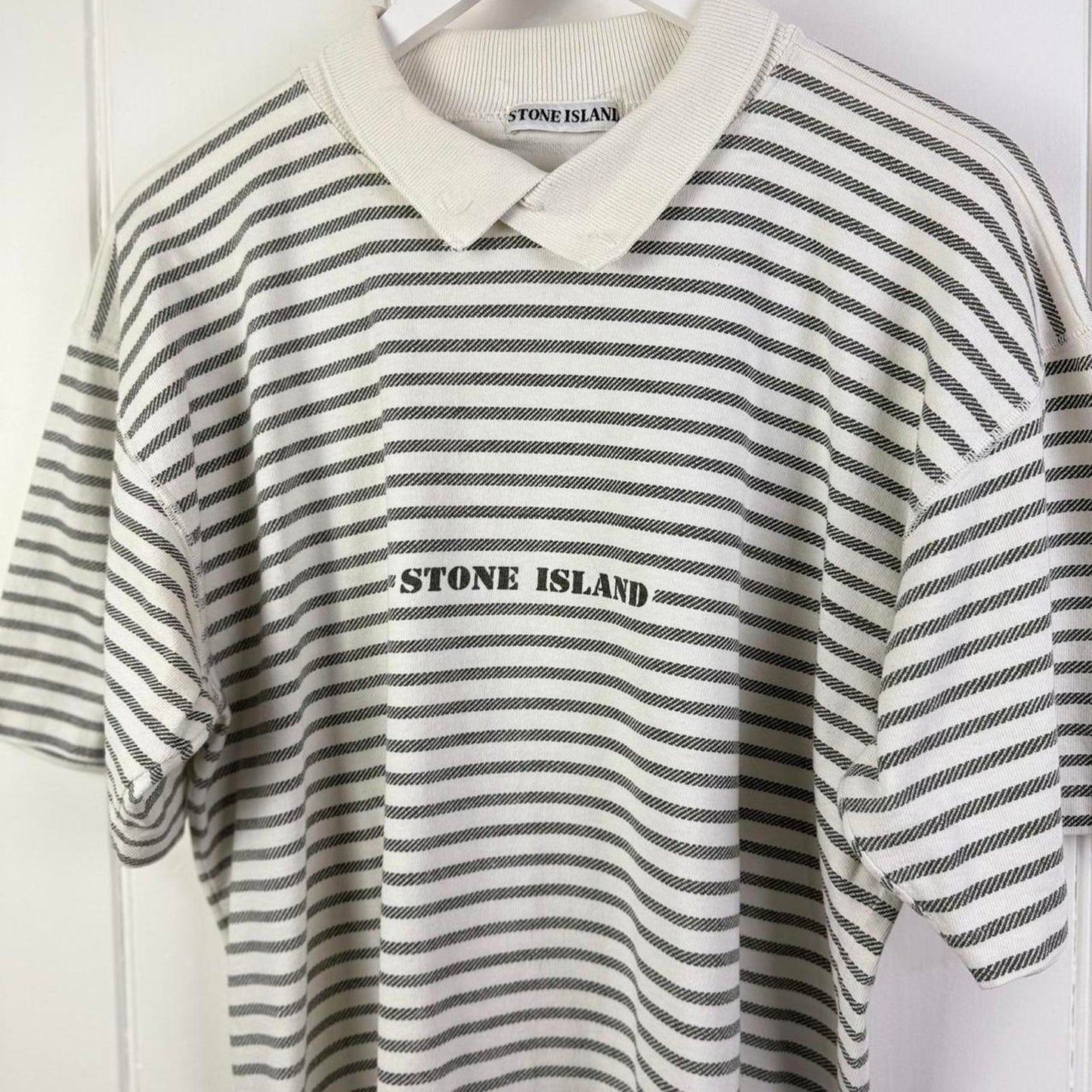 80’s Stone Island Striped Polo Shirt (M)
