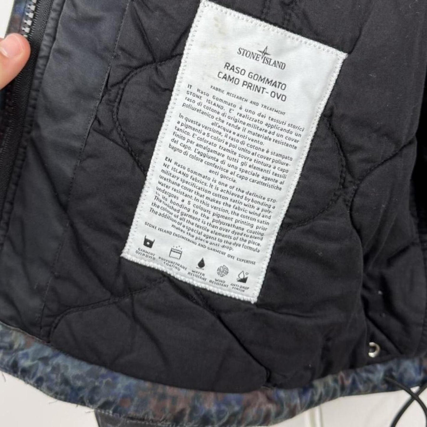 Stone Island Raso Gommato Camo Print OVD Jacket (L)