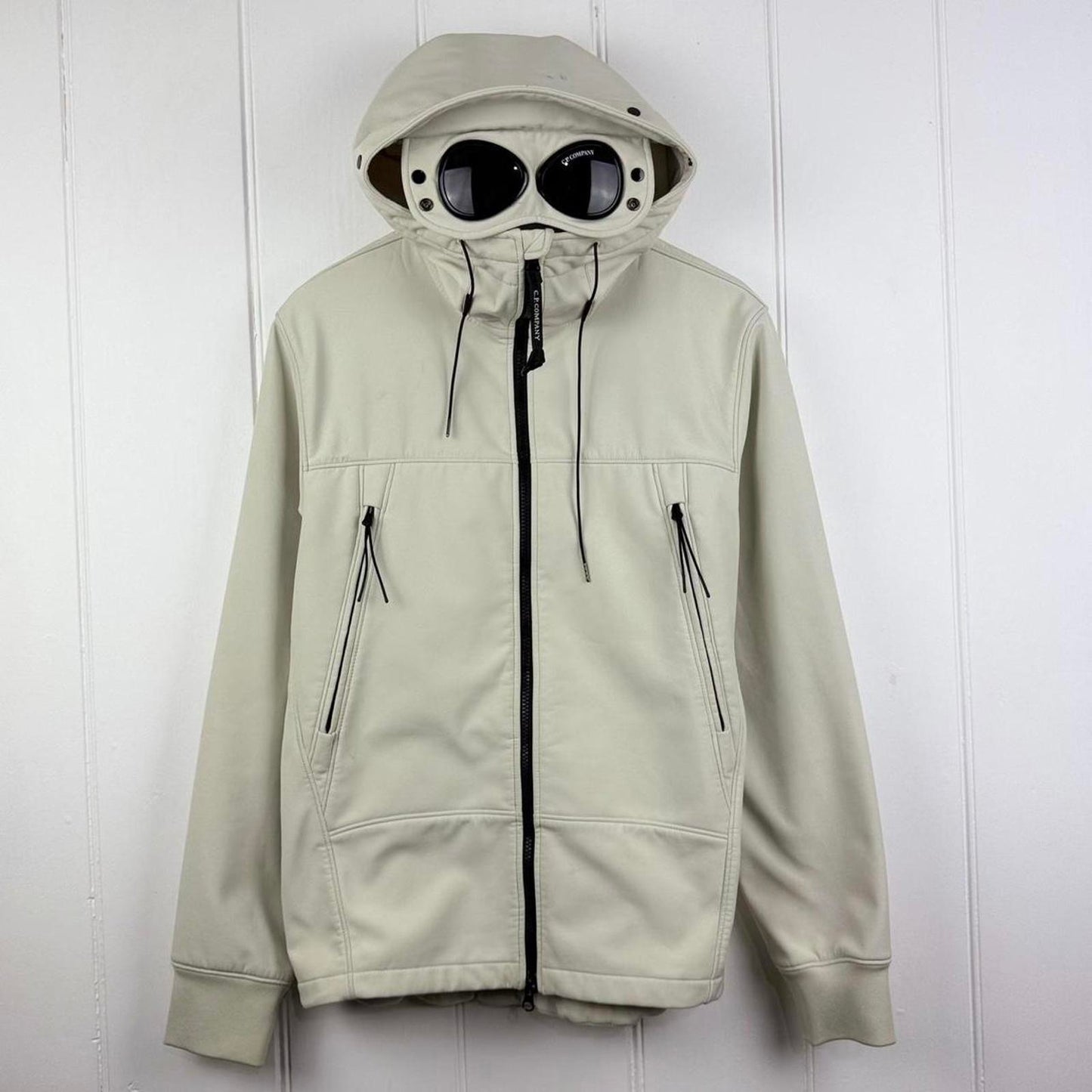 Cream CP Company Soft Shell Goggle Jacket (M)