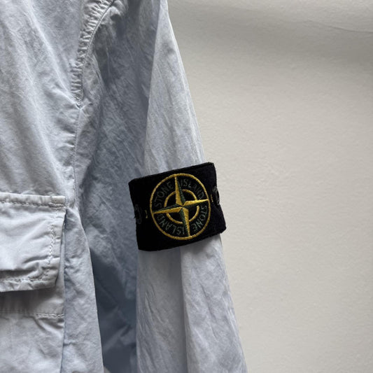 Stone Island Hooded Over Shirt in Light Blue (M)