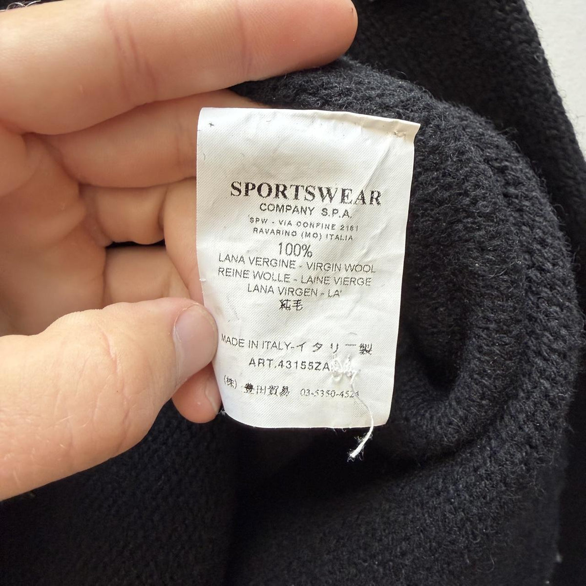 Stone Island Vintage Early 2000s Wool Hooded Cardigan – Black (S/M)