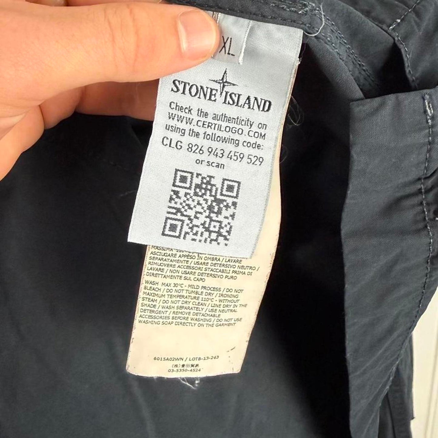 Stone Island Tela Smerigliata Jacket Navy/Black (L)