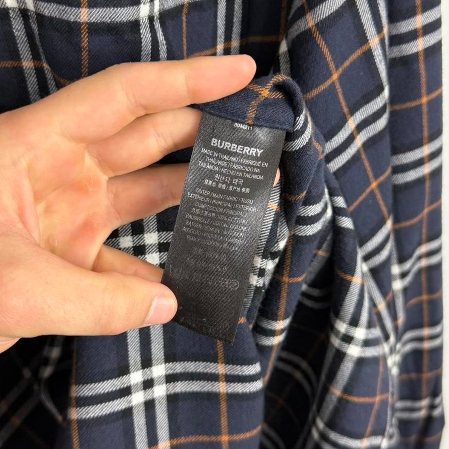 Burberry Checkered Shirt in Navy (L)