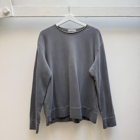 Stone Island Vintage Early 2000s Spellout Sweatshirt – Washed Grey (L)