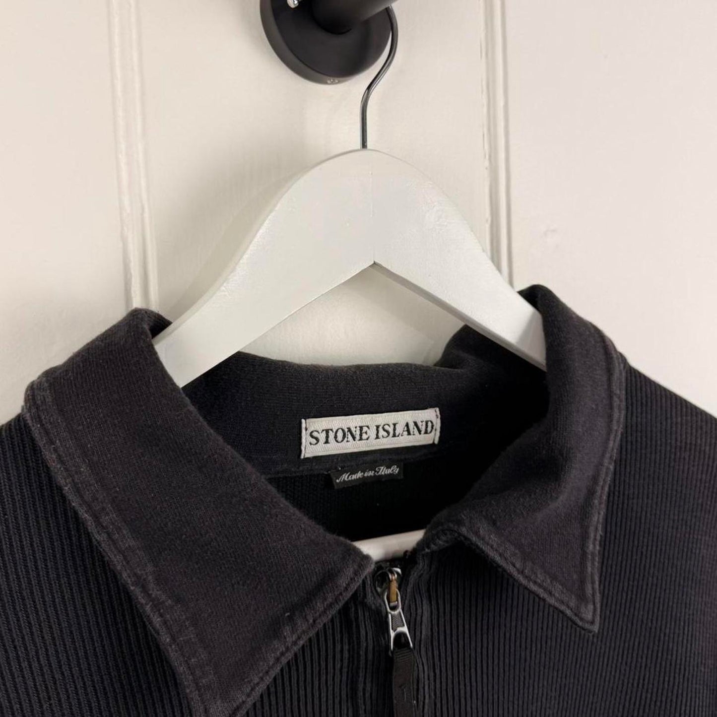 Early 2000’s Stone Island Ribbed Cotton Zip Jumper (XL)