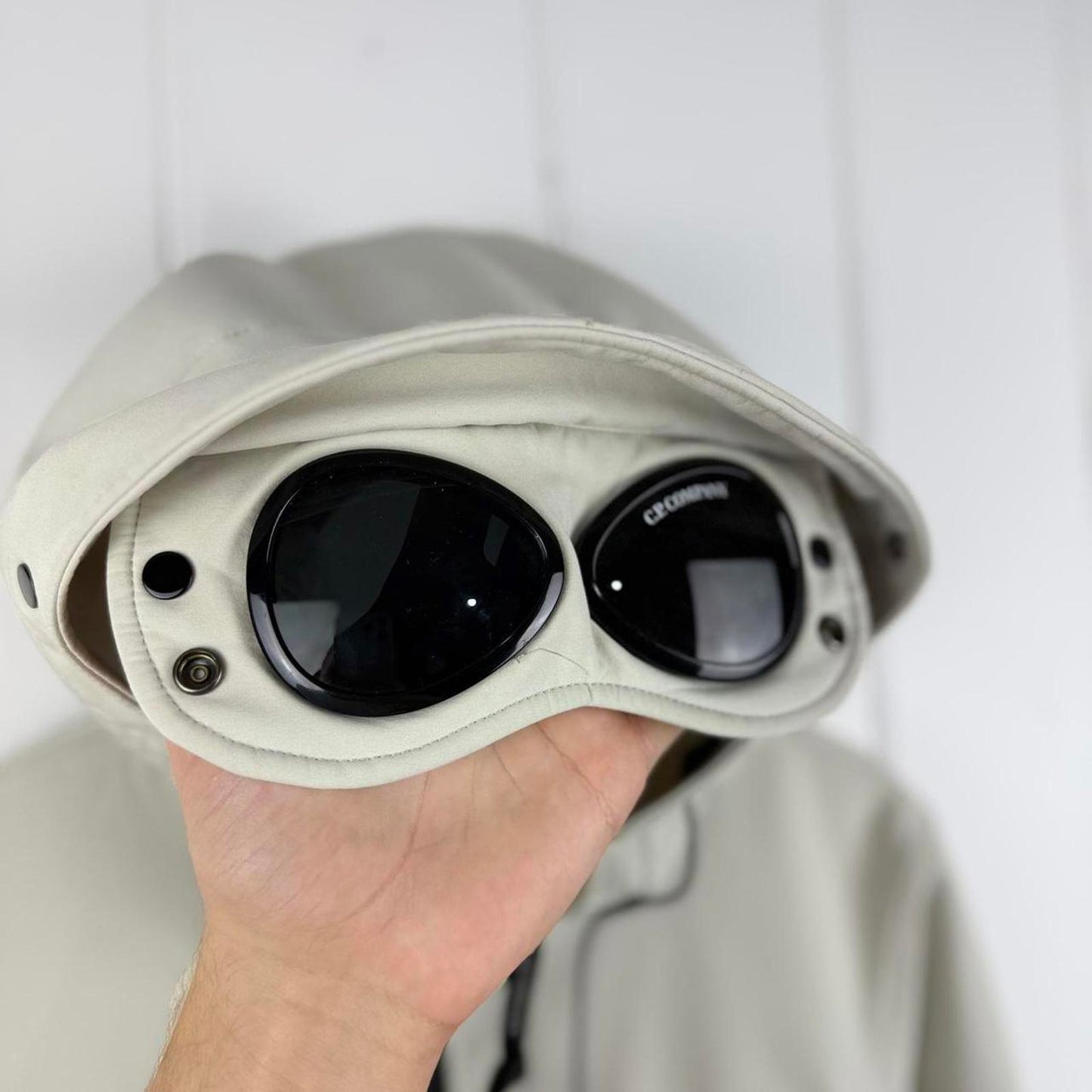 Cream CP Company Soft Shell Goggle Jacket (M)