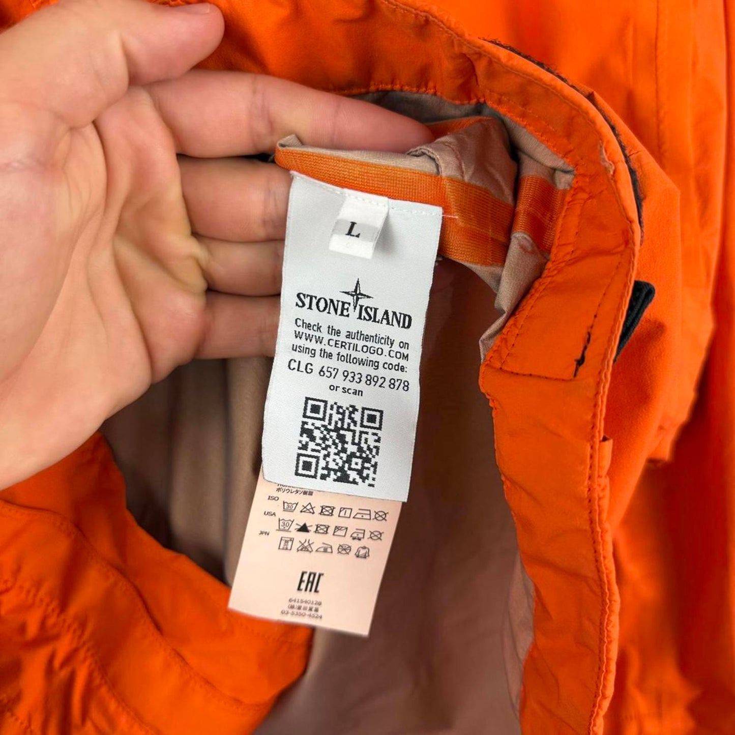 Orange Stone Island Garment Dyed Performance Tela Jacket (L)