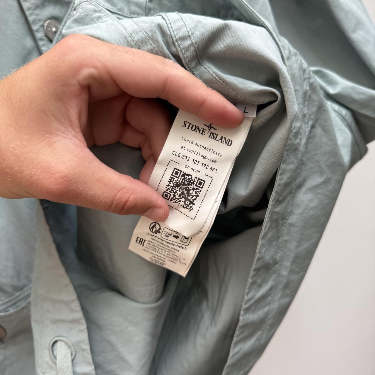 Stone Island Cupro Cotton Twill Smock Jacket light blue (L)