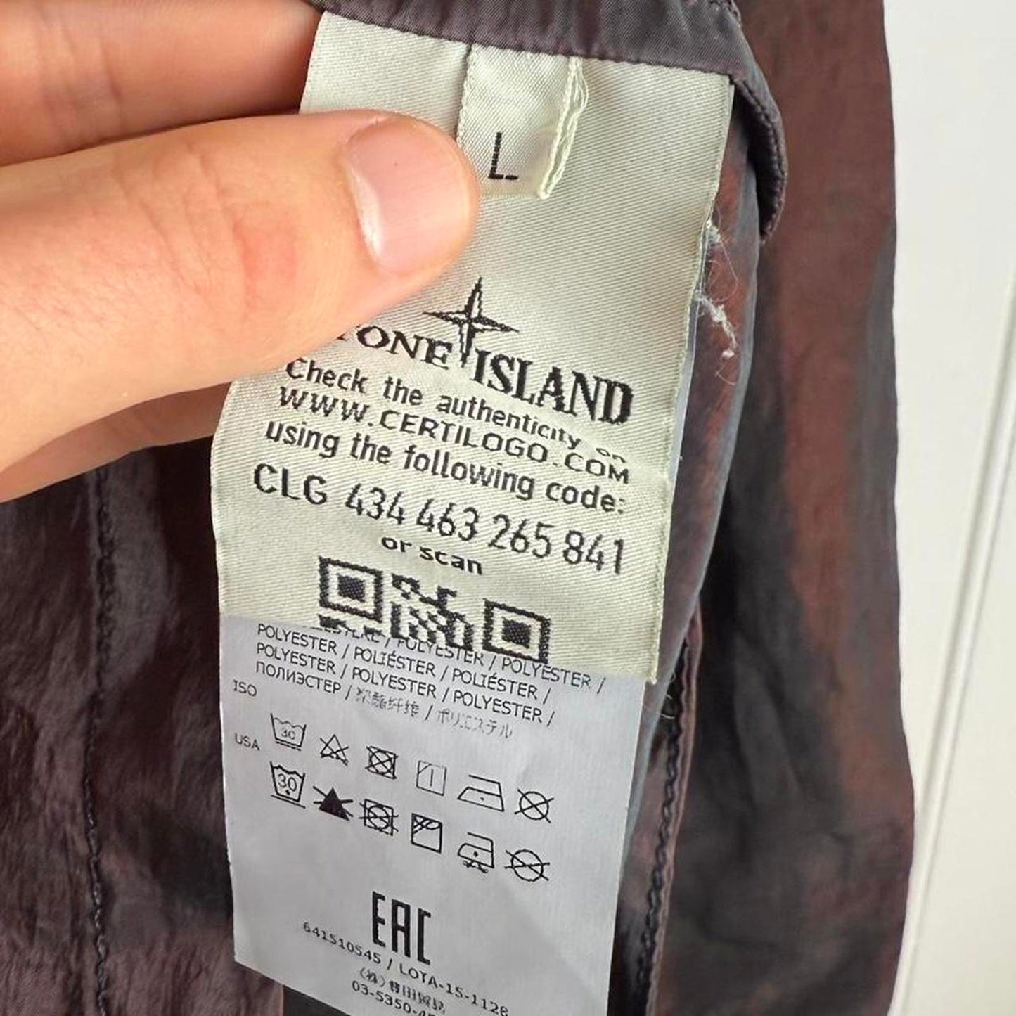 Stone Island Weft Shirt Jacket Pearlescent Burgundy (L)