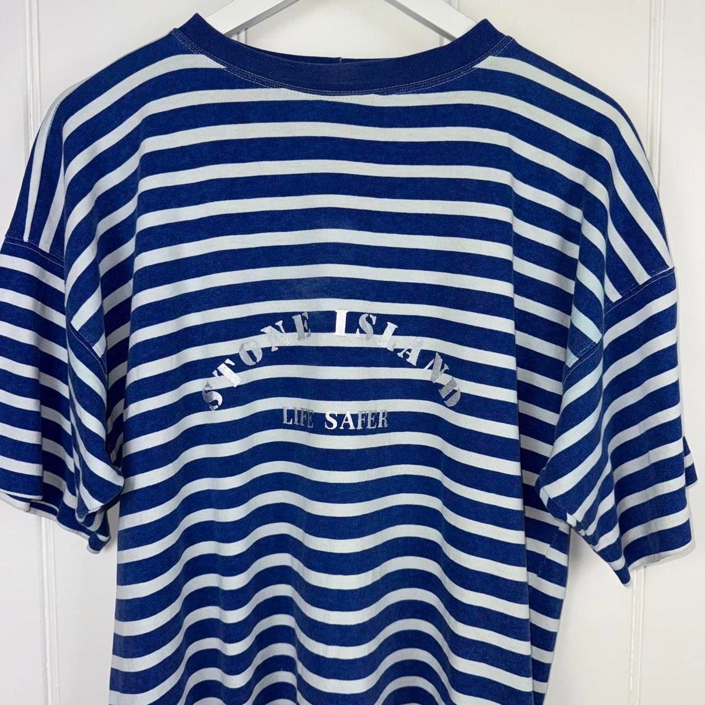 80s Stone Island Striped Life Saver T-shirt (L)