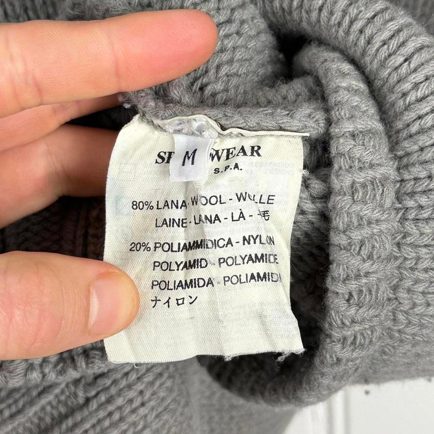 Stone Island Vintage Early 00s Knit Sweater Grey (M)