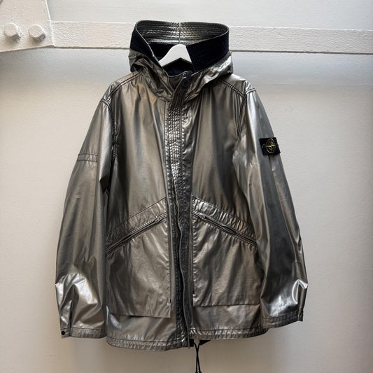 Stone Island Reversible Raso Gommato Jacket – Navy / Silver (L)
