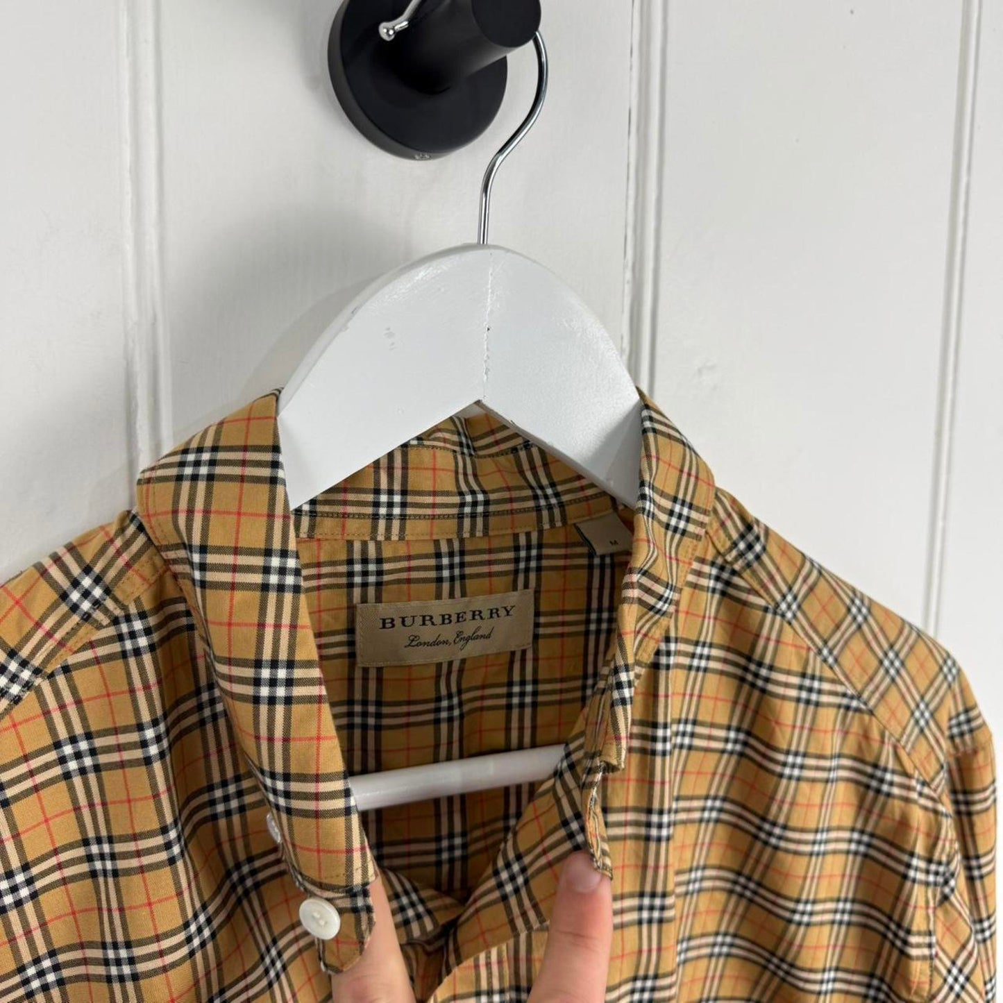 Burberry London Check Button Down Shirt Tan Nova Check (M)