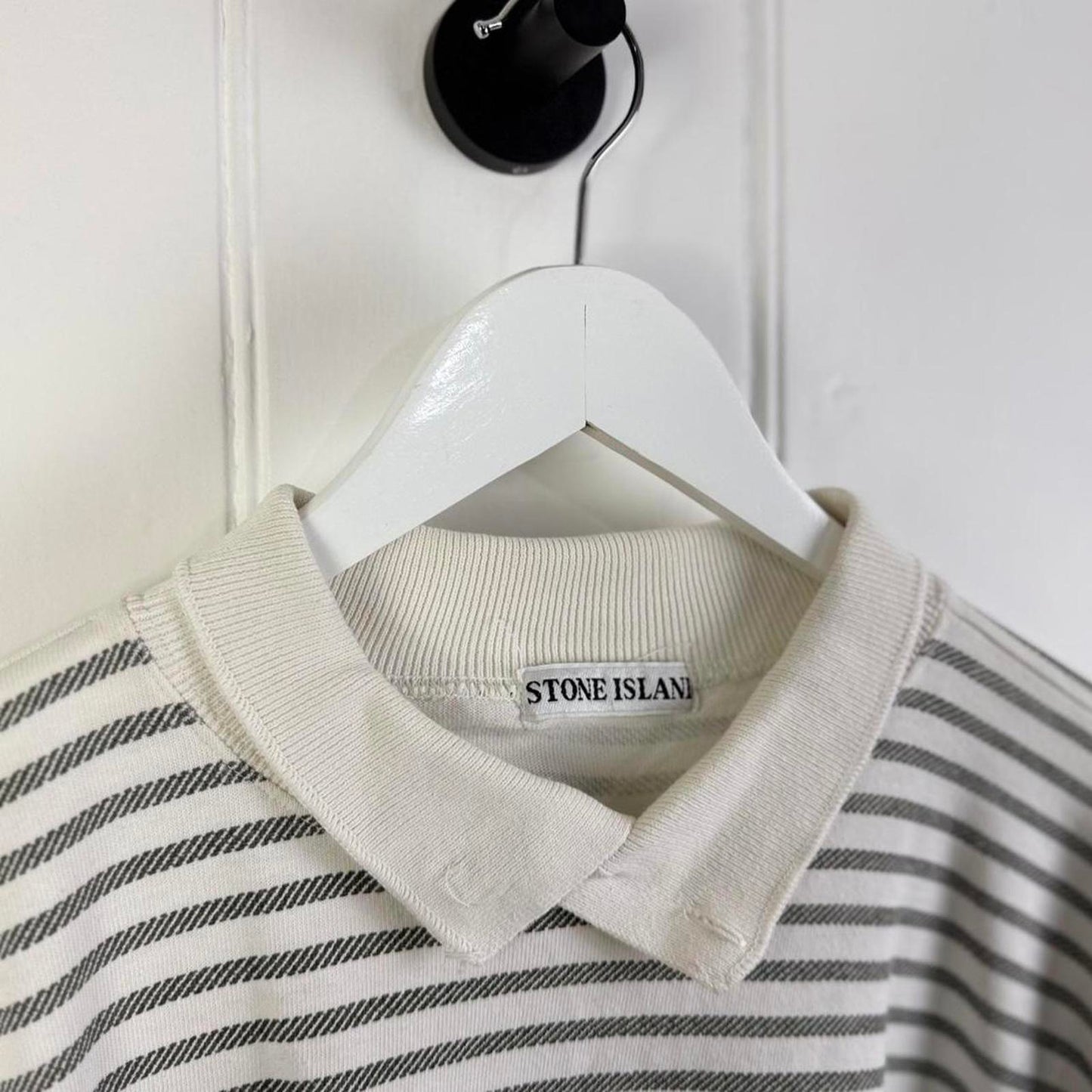 80’s Stone Island Striped Polo Shirt (M)