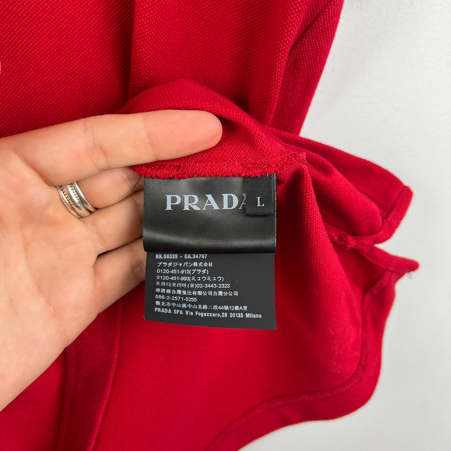 Prada Sport Logo Polo Shirt (L)