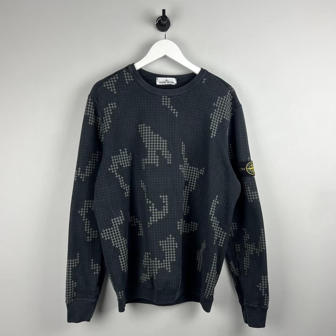 Stone Island Grid Check Camo Sweatshirt (L) - Main Image