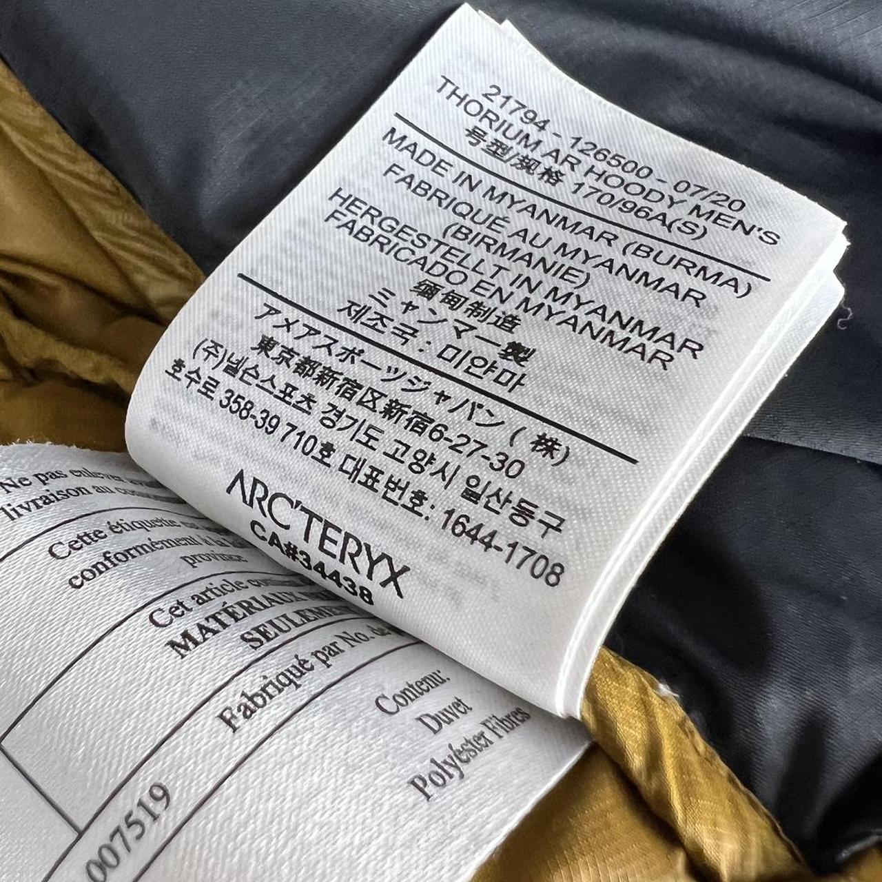 Arcteryx 24k Gold Thorium AR Puffer Jacket (M)