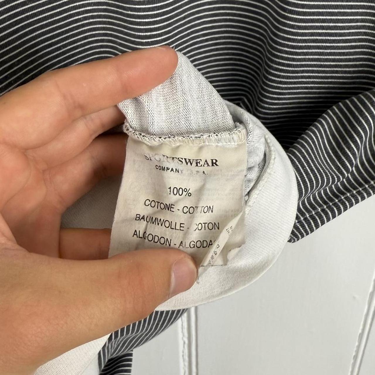 1999 Stone Island Striped Logo T Shirt (M)