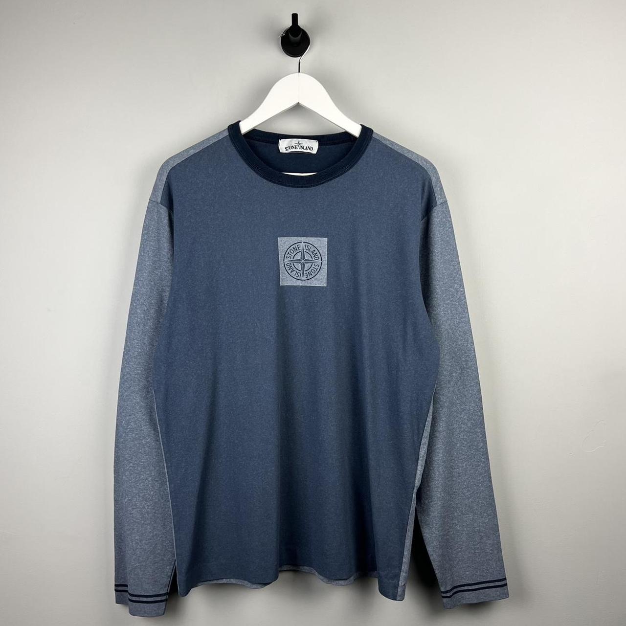 Stone Island 2 Tone Logo LS T-shirt (L)