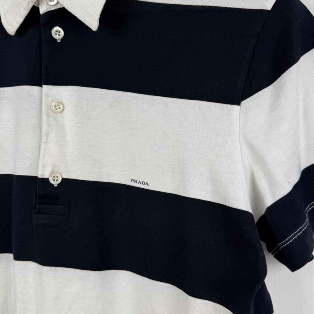 00s Prada Sport Logo Striped Polo Shirt (S)