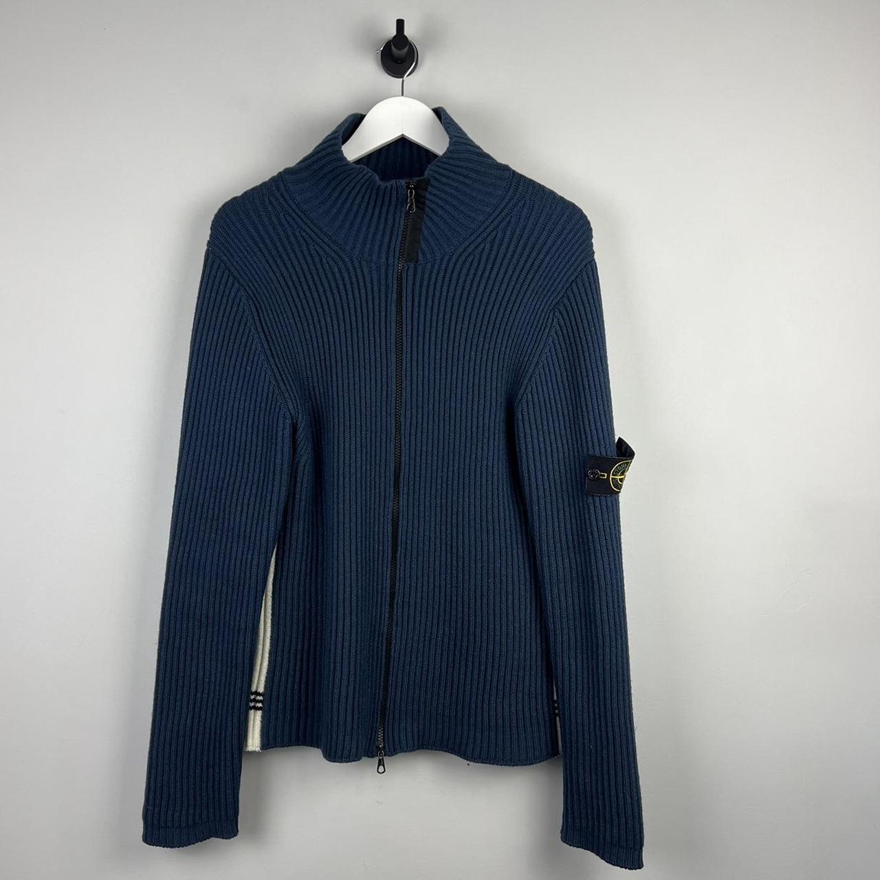 00’s Stone Island Ribbed Knit Zip Jumper (M)