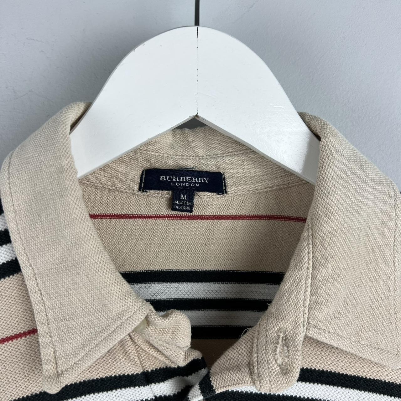 Vintage Burberry Striped Logo Polo Shirt (M)
