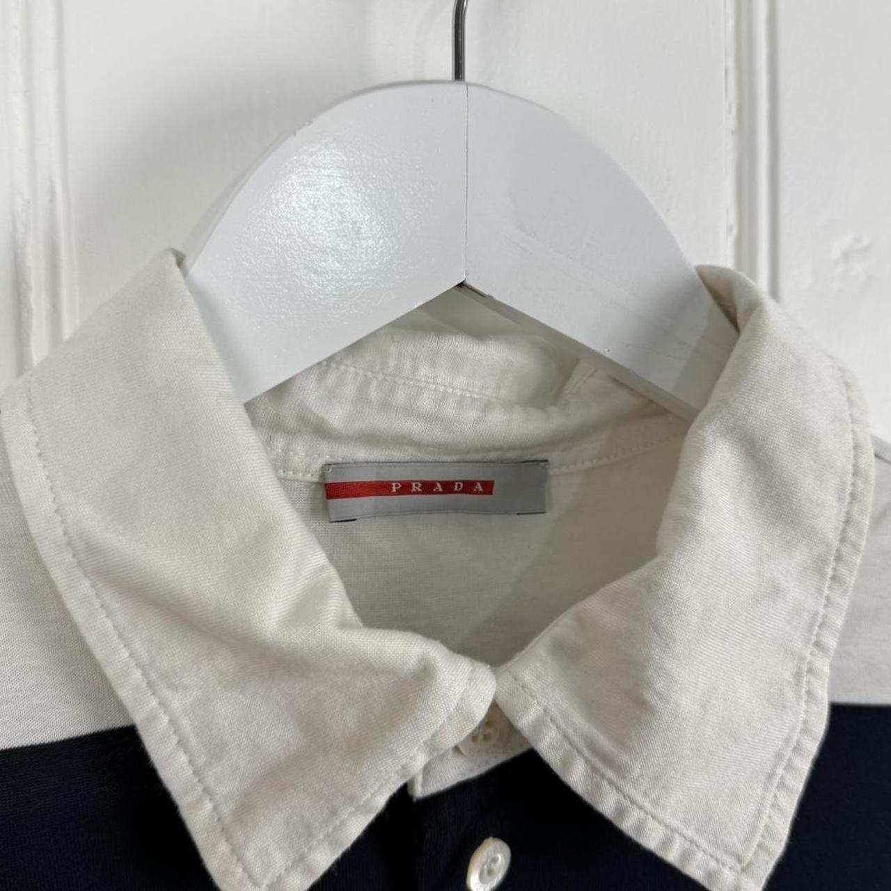 00s Prada Sport Logo Striped Polo Shirt (S)