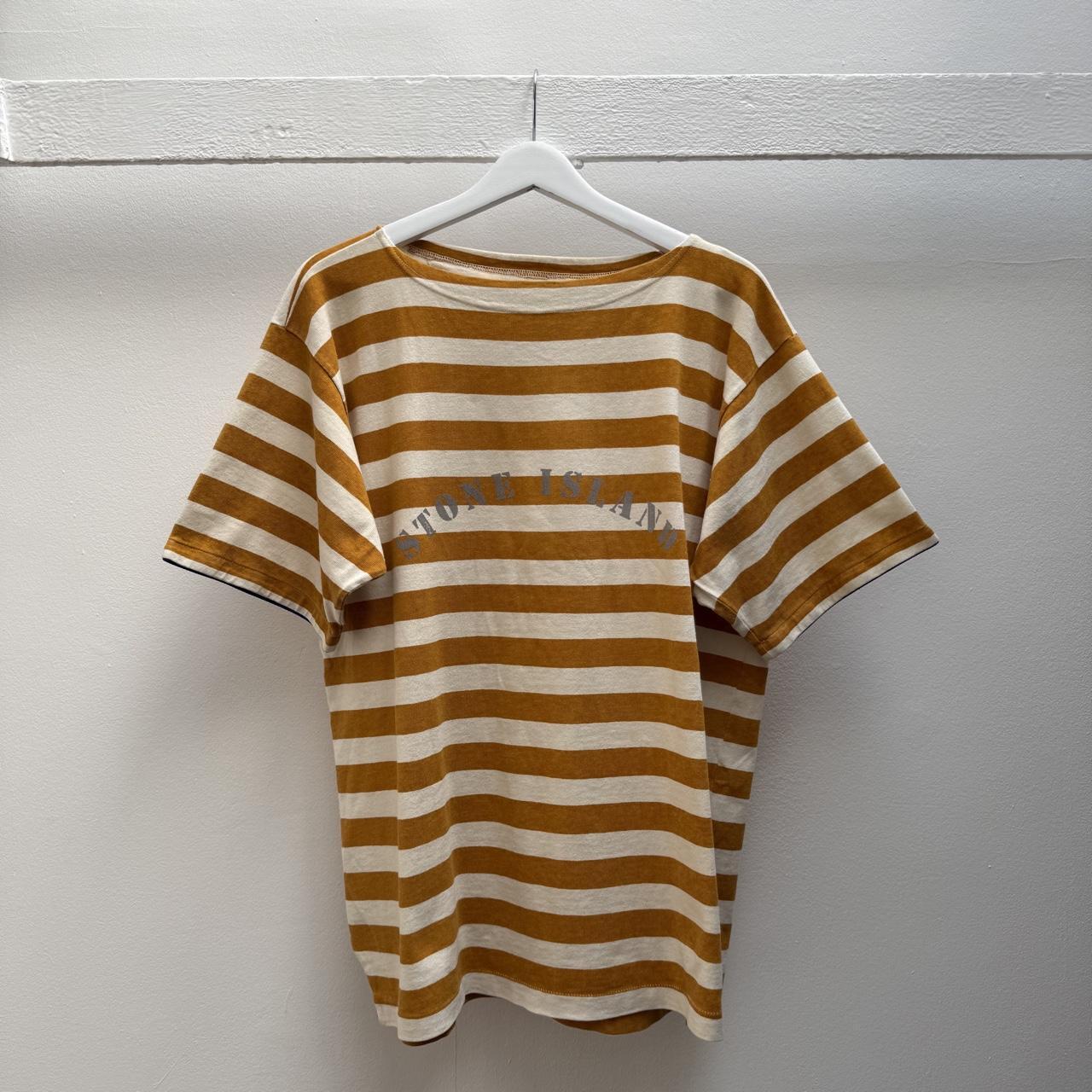 1989 Stone Island Reflective Logo T-shirt in yellow (M)