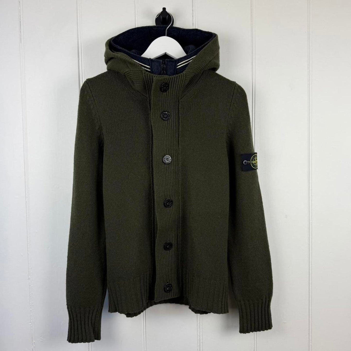 Stone Island Wool Hooded Knit Olive (M)