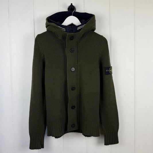 Stone Island Wool Hooded Knit Olive (M)